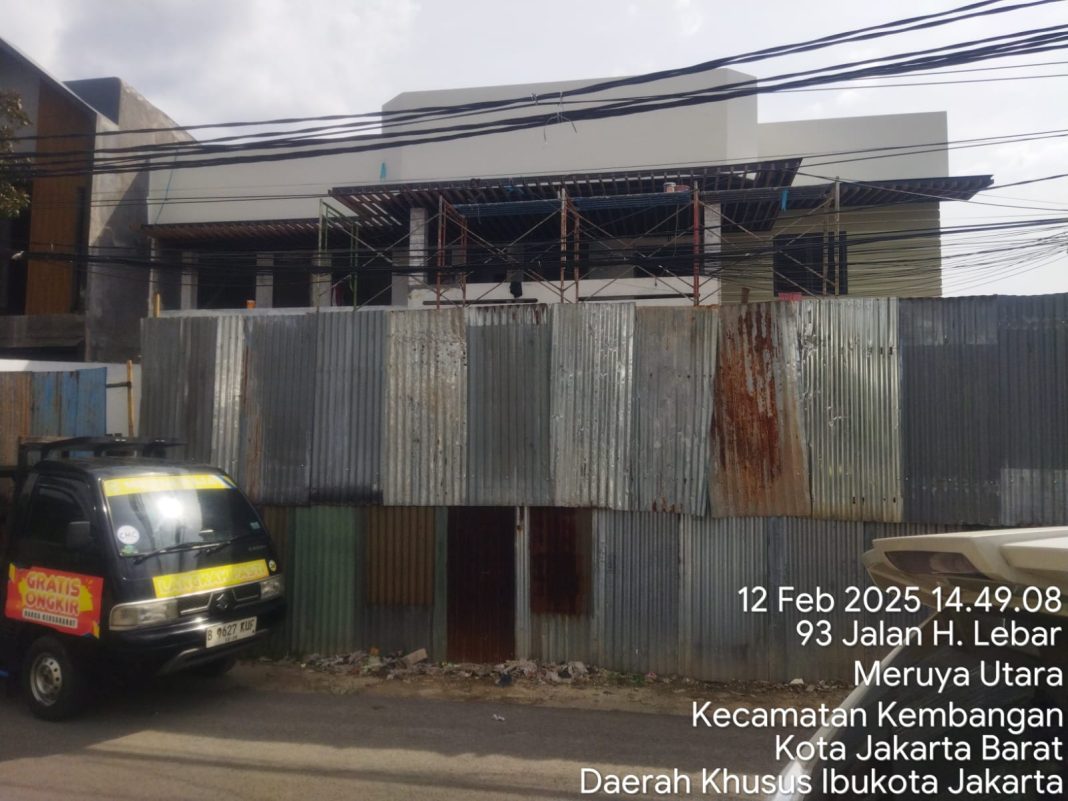 Jln. Cempaka I Bangunan tanpa dilengkapi PBG di Jln. Cempaka 2, Blok. 94, No 17, Kel. Meruya Utara Kec. Kembangan Jakarta Barat